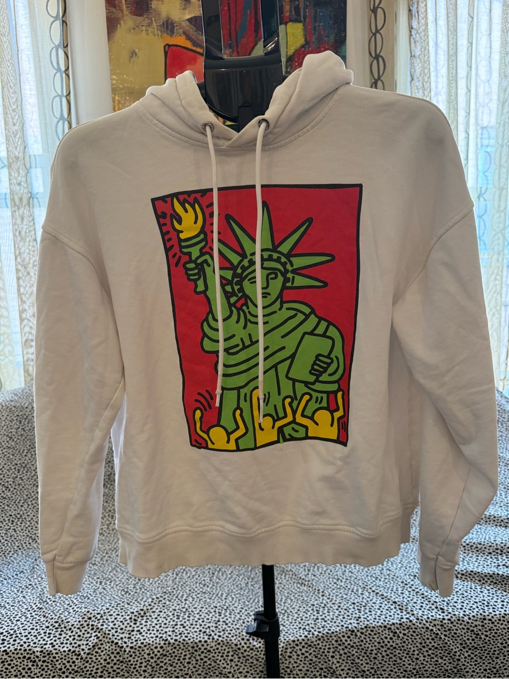United Colors Of Benetton x Keith Haring Hoodie with Statue of Liberty